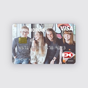 Personligt billede på et dit betalingskort. 