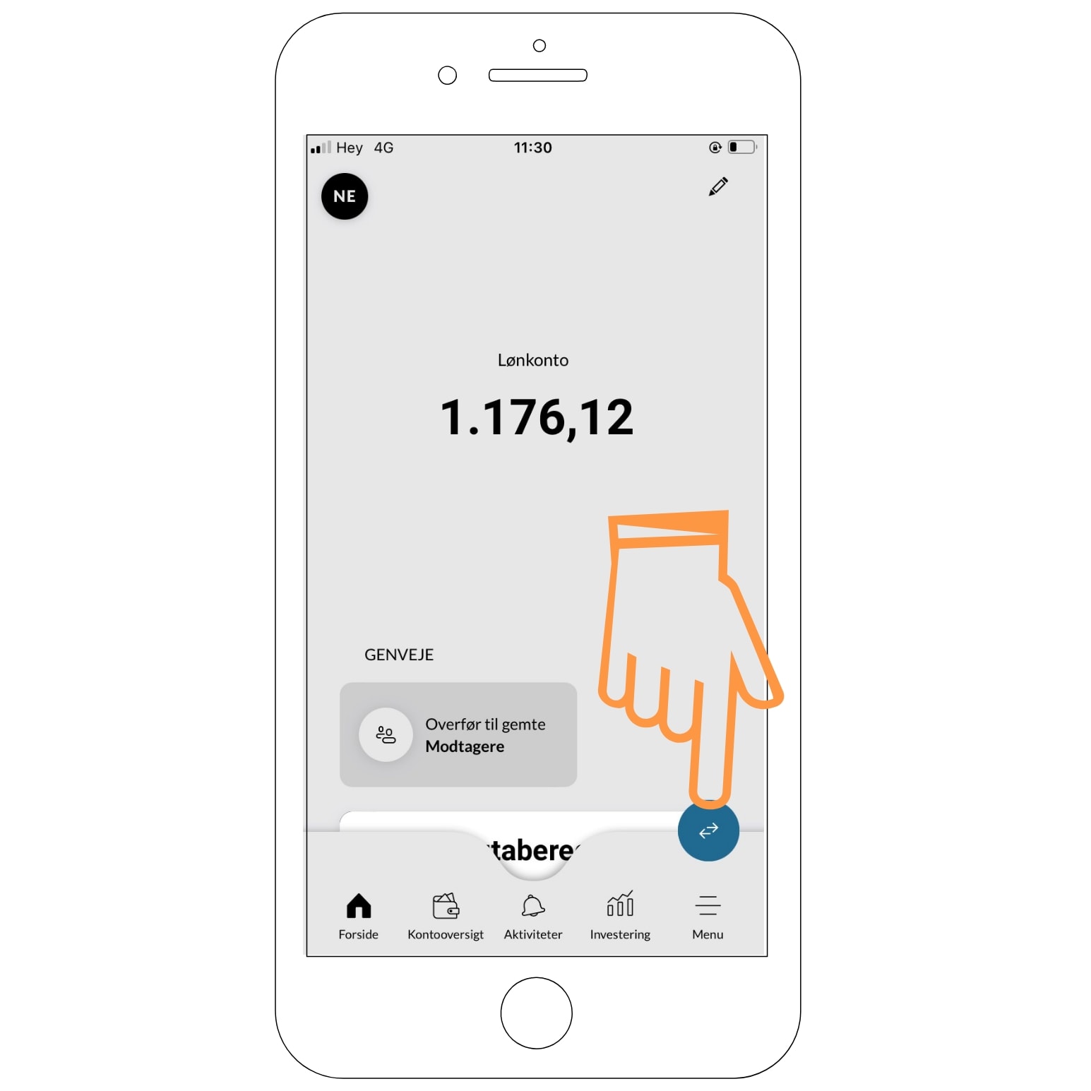 Vejledning til udenlandske overførsler trin 1