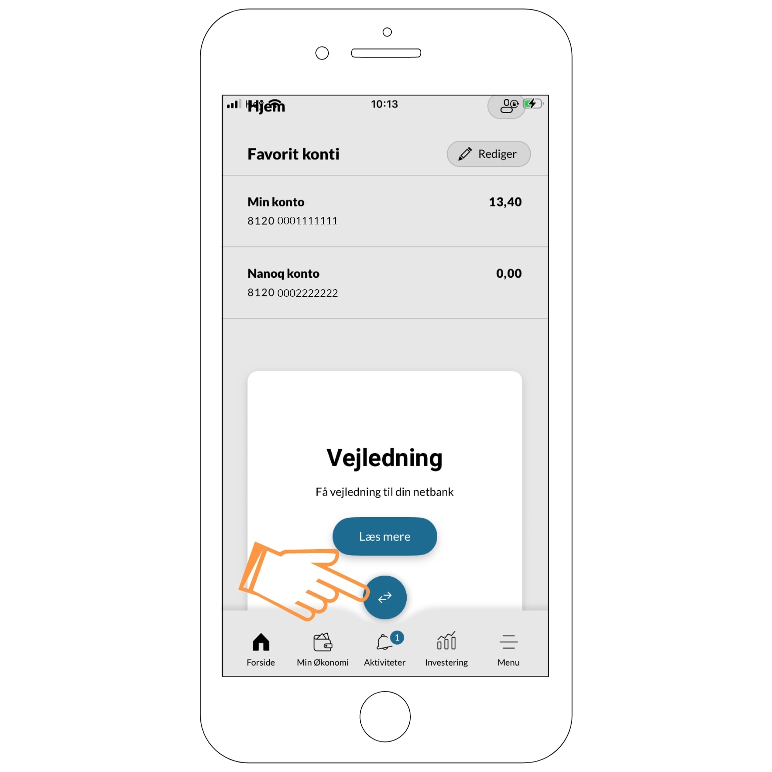 Udenlandske overførsler på mobil trin 1 